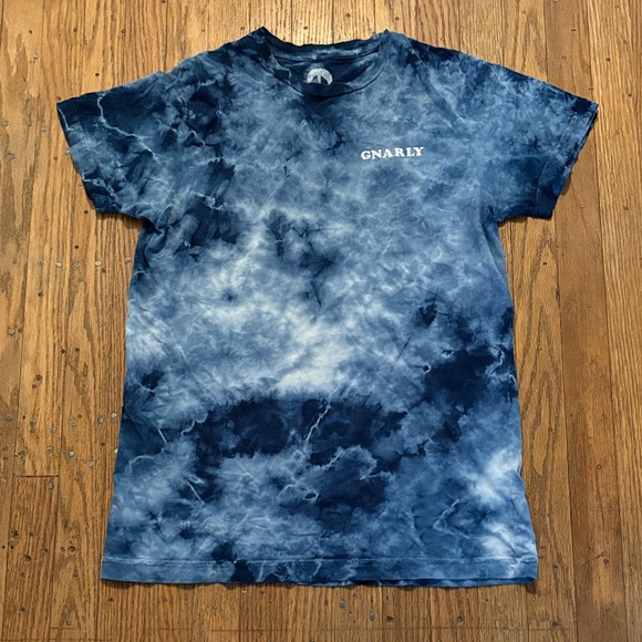Gnarly Tops - Gnarly Tie Dye Tee Shirt Short Sleeve Cotton Blue S
